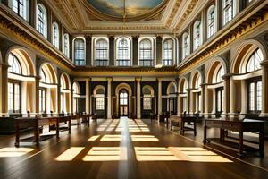 the great hall at the royal academy of arts. AI-Generated photo