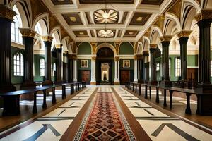 el salón de justicia en el antiguo Corte casa en Londres. generado por ai foto