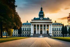 the beautiful building of the university of lithuania in lithuania. AI-Generated photo