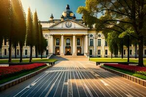 the beautiful building of the university of russia in moscow, russia. AI-Generated photo