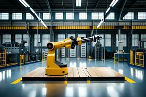 a robotic arm in a factory setting. AI-Generated photo