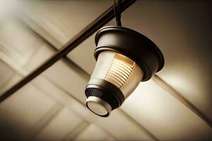 a light fixture hanging from a ceiling. AI-Generated photo