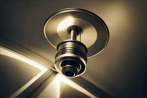 a close up of a light fixture in a room. AI-Generated photo