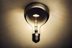 a light bulb is shown in the dark. AI-Generated photo