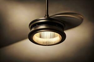 a light fixture with a circular light bulb. AI-Generated photo