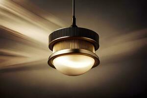 a modern pendant light with a light bulb. AI-Generated photo