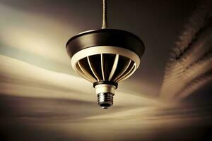 a light bulb hanging from a string. AI-Generated photo