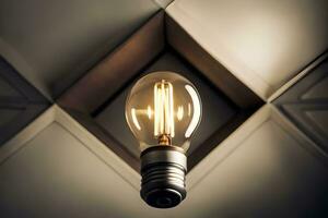 a light bulb is shown in a room. AI-Generated photo