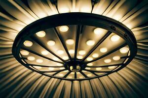 a light fixture with a circular design on it. AI-Generated photo