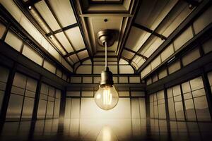 an image of a light bulb in a room. AI-Generated photo