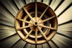 a close up of a wheel with a circular design. AI-Generated photo