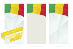 Design of banners, flyers, brochures with flag of Mali. vector