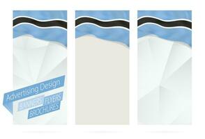 Design of banners, flyers, brochures with flag of Botswana. vector