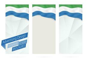 Design of banners, flyers, brochures with flag of Sierra Leone. vector