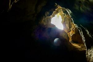 Inside a cave photo