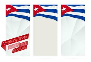 Design of banners, flyers, brochures with flag of Cuba. vector