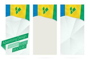 Design of banners, flyers, brochures with flag of Saint Vincent and the Grenadines. vector