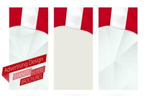 Design of banners, flyers, brochures with flag of Peru. vector