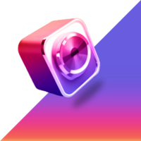 3d runda Instagram logotyp ikon social media 3d framställa transparent bakgrund png