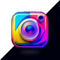 3d runda Instagram logotyp ikon social media 3d framställa transparent bakgrund png