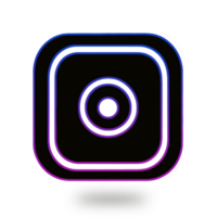 3d round Instagram logo Icon social media 3d render transparent background png