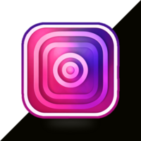 3d il giro instagram logo icona sociale media 3d rendere trasparente sfondo png