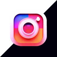 3d rond instagram logo icône social médias 3d rendre transparent Contexte png