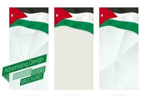 Design of banners, flyers, brochures with flag of Jordan. vector