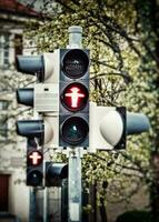 Ampelman   Iconic Red Traffic Light Man of East Germany photo