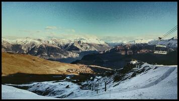 Dramatic Snowy Landscape in Savoie, Ski Resort photo