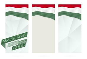 Design of banners, flyers, brochures with flag of Hungary. vector