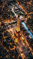 París miniatura en tarjeta madre ai generado foto