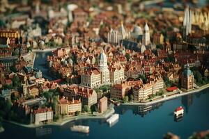 Miniature London A Perfect Top View. Generative AI. photo