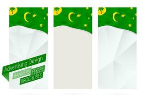 Design of banners, flyers, brochures with flag of Cocos Islands. vector