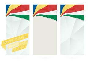 Design of banners, flyers, brochures with flag of Seychelles. vector