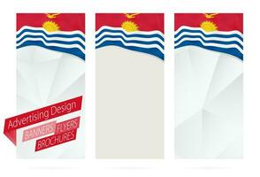 Design of banners, flyers, brochures with flag of Kiribati. vector