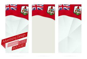 Design of banners, flyers, brochures with flag of Bermuda. vector