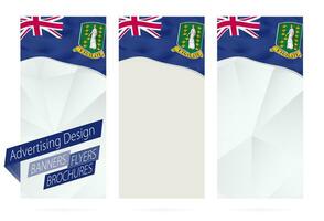 Design of banners, flyers, brochures with flag of British Virgin Islands. vector