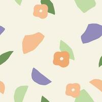 Colorful botanical summer seamless pattern. Vector background perfect for natural product packaging, stationery or textile design