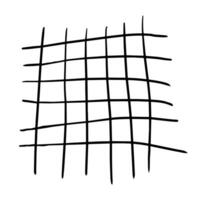 Scribble square grid texture in hand drawn style vector