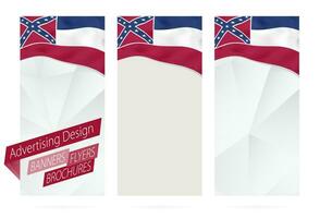 Design of banners, flyers, brochures with Mississippi State Flag. vector