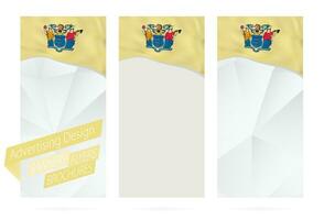 Design of banners, flyers, brochures with New Jersey State Flag. vector