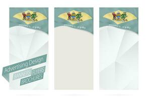 Design of banners, flyers, brochures with Delaware State Flag. vector