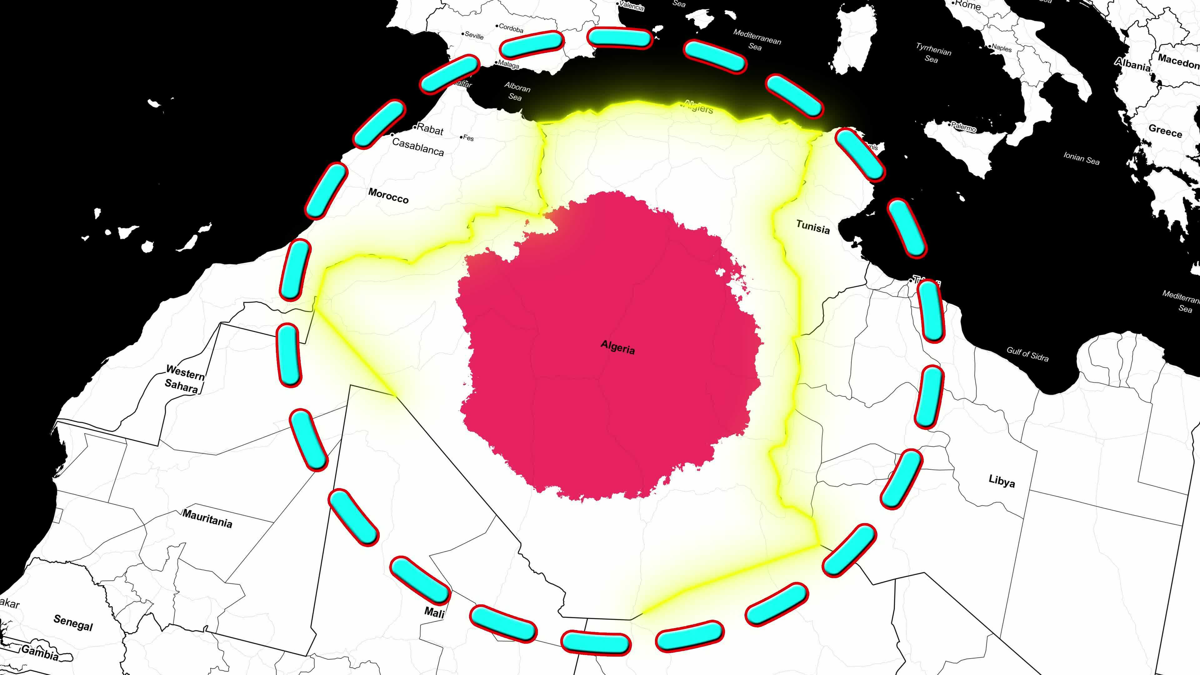 Algeria Map 32308416 Stock Video At Vecteezy Algeria Map Video