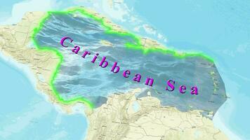 Caribbean Sea Map . video