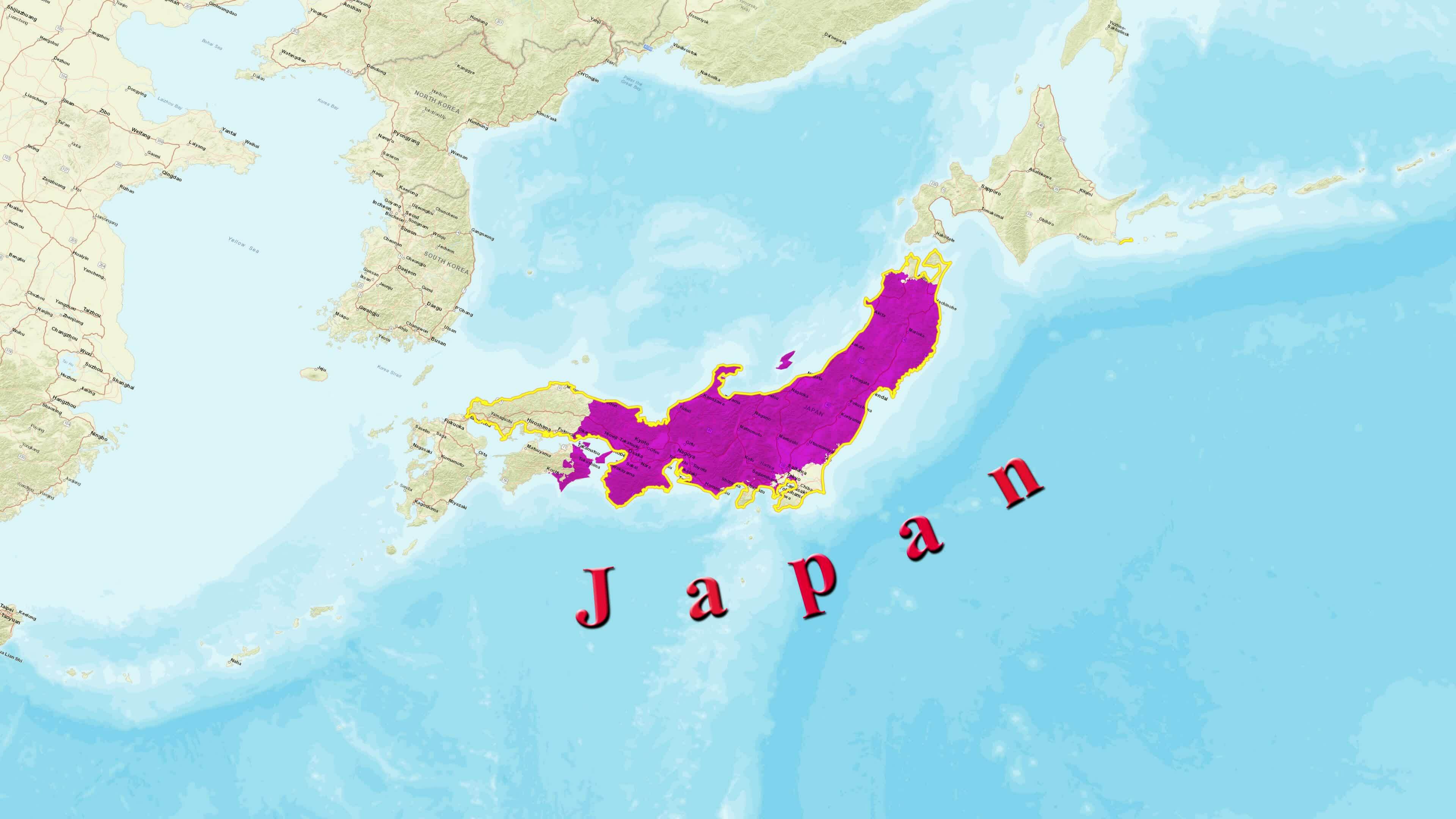 Japan Map Stock Video