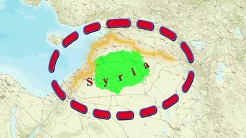 Siria carta geografica . video