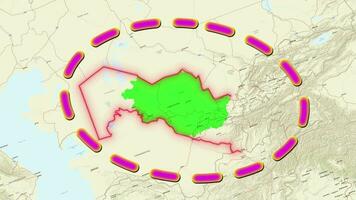 uzbequistão mapa . video