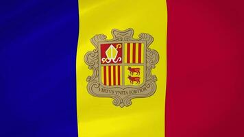 Andorra golvend vlag realistisch animatie video