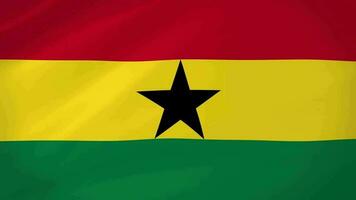 Ghana Waving Flag Realistic Animation Video